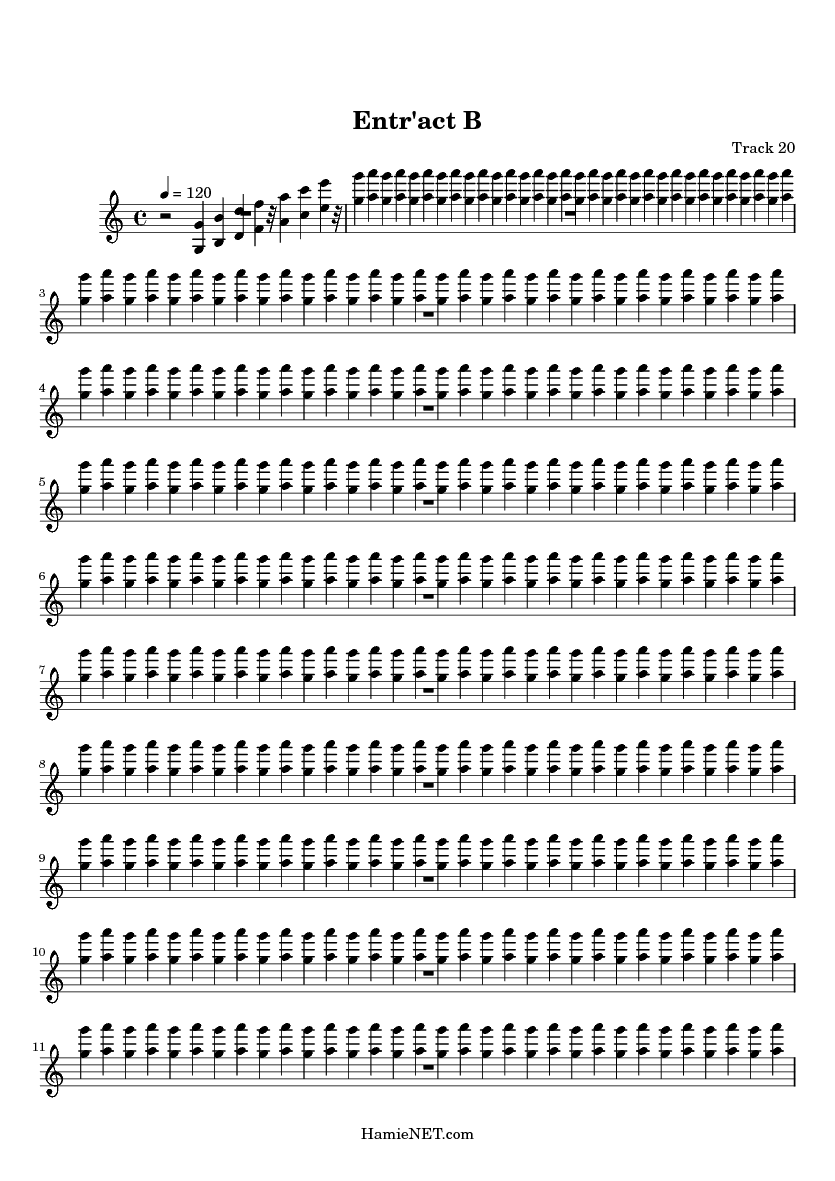 Entr'act B Sheet Music - Entr'act B Score • HamieNET.com